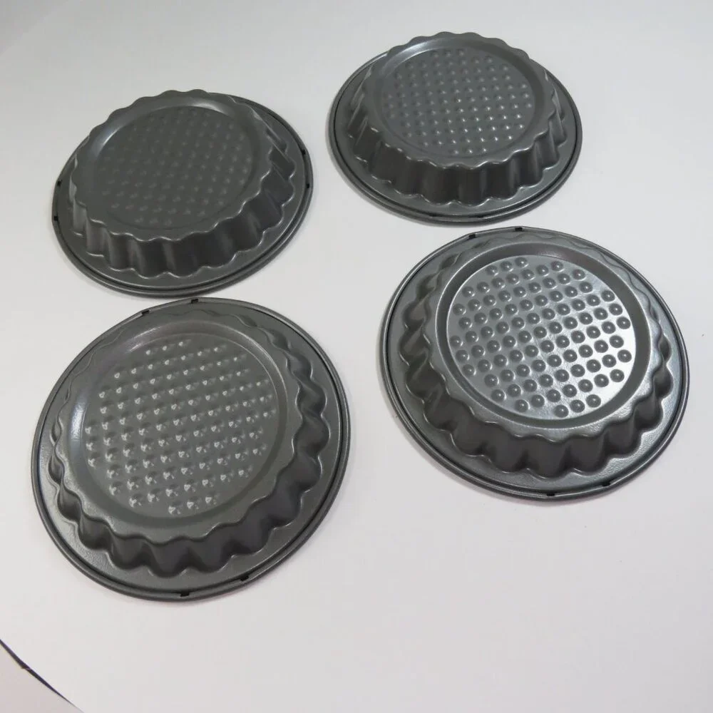Quiche Pans /Tart Set of 4 Individual Heavy-Duty Non-Stick with Textured Bottom